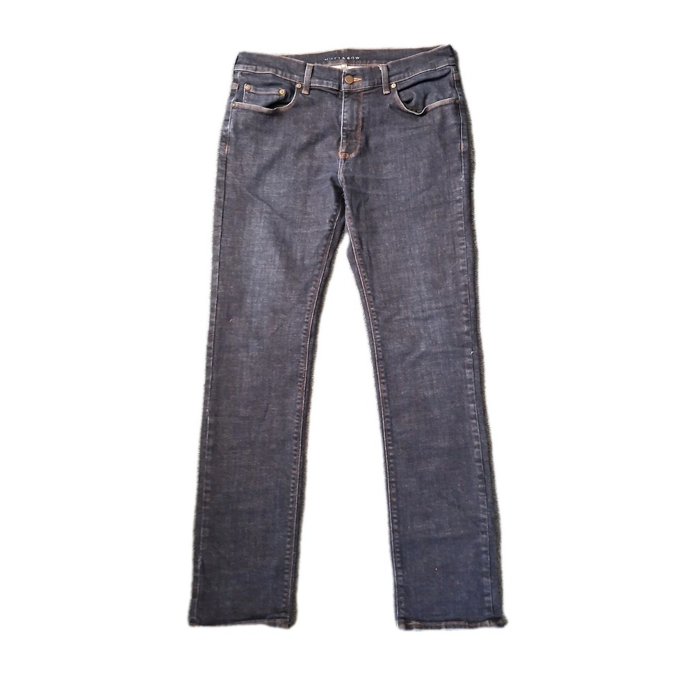 Mott & Bow Straight Slim Jeans Men's 34 X 34" Blue Stretch Dark Denim